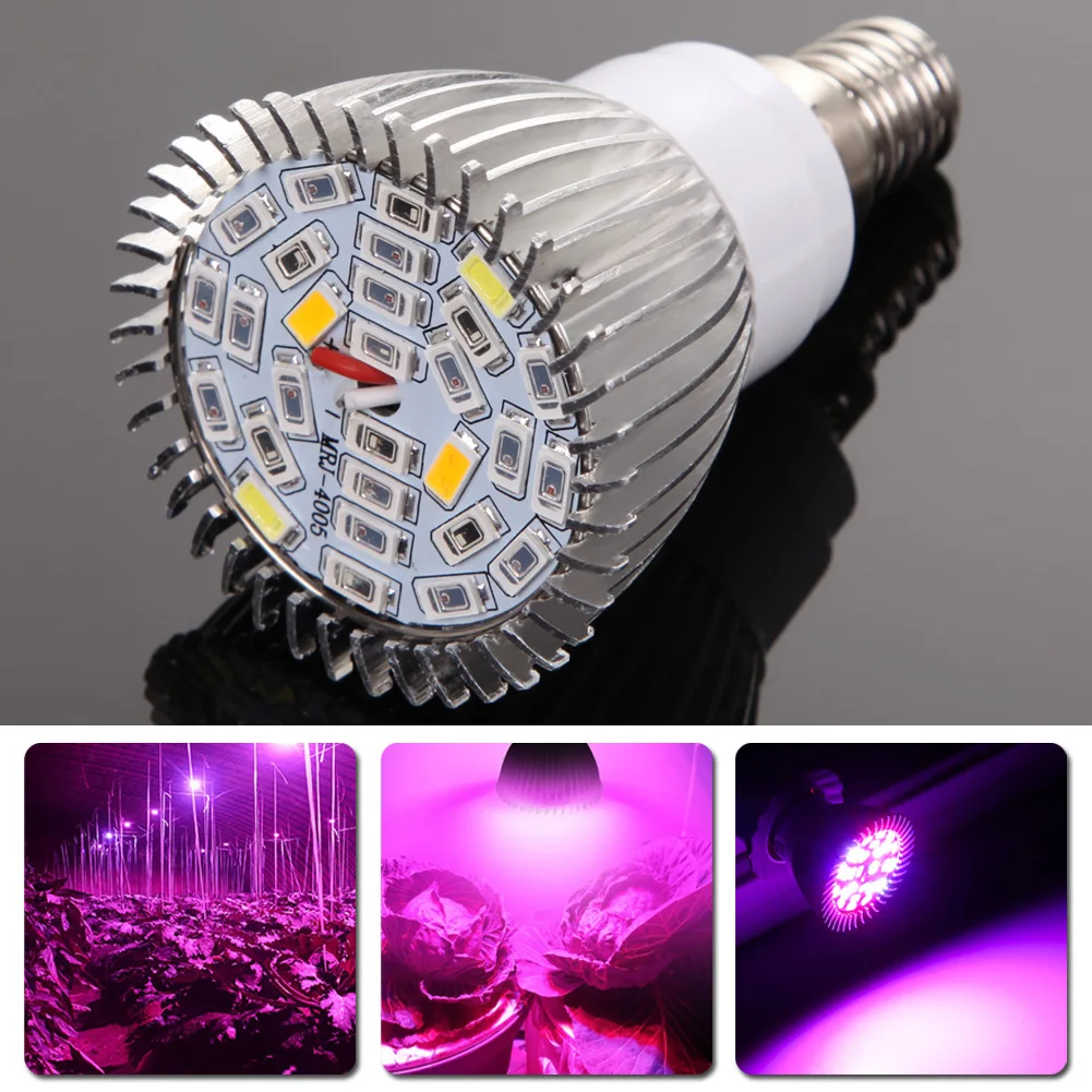 الطيف الكامل E14 LED تنمو ضوء داخلي المنزلية الدفيئة مصباح النبات الإضاءة الساطعة للنباتات المزهرة الخضروات