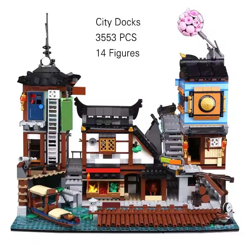 3553PCS NINJA City Docks Building Blocks Bricks Model Compatible 70657 06083 Birthday Toys Gifts