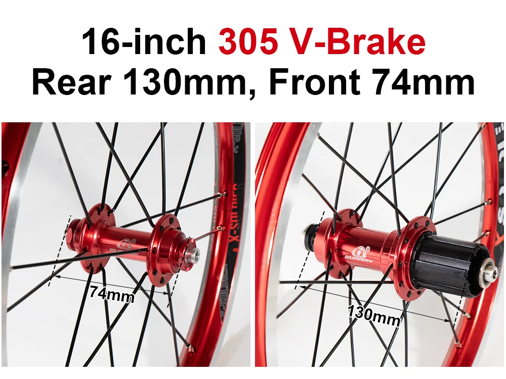 Chooee Fahrrad zubehör faltbare Fahrrad räder 16 Zoll V Bremse Fahrrad vorne Hinterräder 8/9/Geschwindigkeit 16h/20h Fahrrad teil – Detail 2