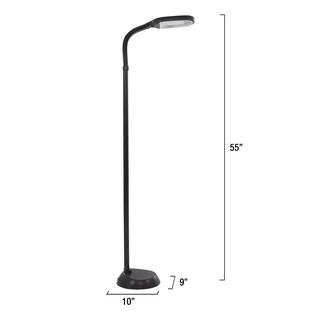 Natural Light Floor Lamp with Gooseneck Arm Energy Saving Adjustable Height Multi-Directional Indoor Lighting Office Home