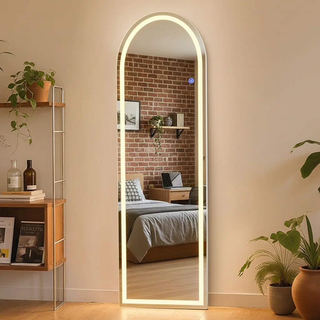 

60" Full Length LED Mirror, Lighted Wall Mirror for Bedroom or Dorm, Illuminated Modern Home Decor