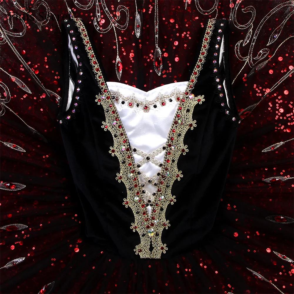 

Women Black Velvet Bodice Classical Platter Ballet Tutus Costumes For Girls Dance Performance Ballerina Professional Stage Wear