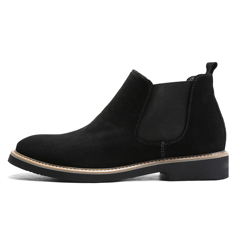 Autumn Winter Chelsea Boots Men British Style Suede Leather Shoes Men Slip on Casual Ankle Boots Men Big size 46 bota masculina