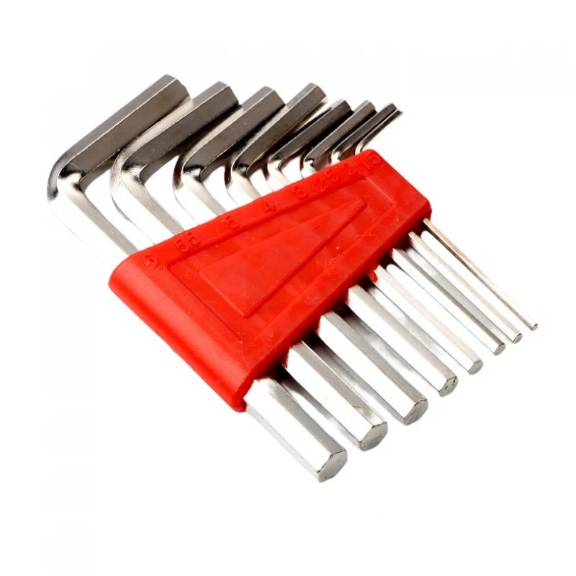 

8pcs Flat Head Allen Wrench Set L Wrench 1.5mm - 6mm Screwdriver Set for Bicycle Repair Metric Inch Short Hex Wrench Set