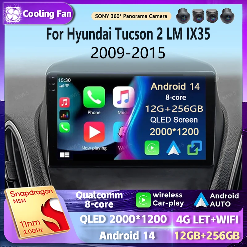 

Android 14 For Hyundai Tucson 2 LM IX35 2009-2015 2K QLED Stereo Car Radio Multimedia Video Player Bt AI Voice CarPlay Head Unit