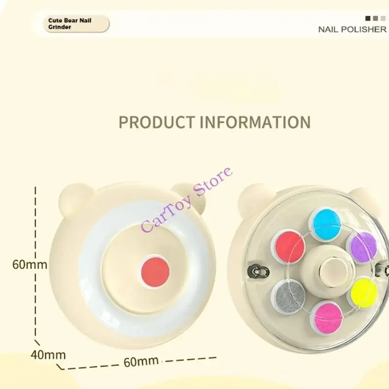 

Gentle Baby File Electric Tool Dual Speed Adjustable For Delicate Skin 6 Polishing Attachments LED Light Guidance