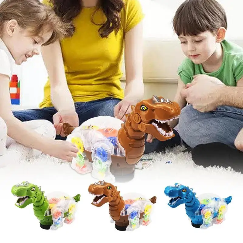 

Dino Sound Toy Durable Battery Powered Crawling Dinosaur Colorful Geared Car For Boys Dinosaur Toy Preschool Activities For Home