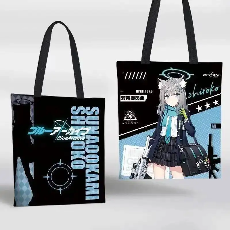 

Аниме-игра Blue Archive Cos Suna Woman Kami Shiroko Takanashi Hoshino Itani Hifumi и т. д. Сумка для покупок ручной клади, холст, подарок