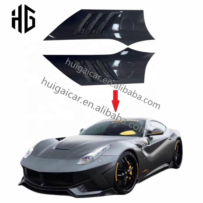 

Glossy Black Real Carbon Fiber Car Side Fender Parts for F12 Auto Body Exterior Fenders Modification Accessories