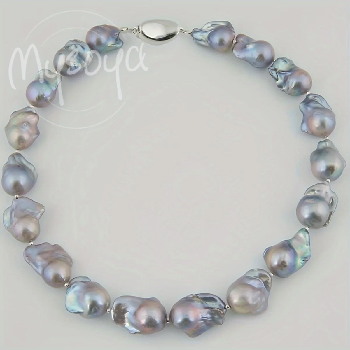 

MYSOYA 13-16 мм большое натуральное серое ожерелье из пресноводного жемчуга в стиле барокко, ювелирные изделия ручной работы «сделай сам», с подарочной коробкой, подарок на день рождения, свадьбу