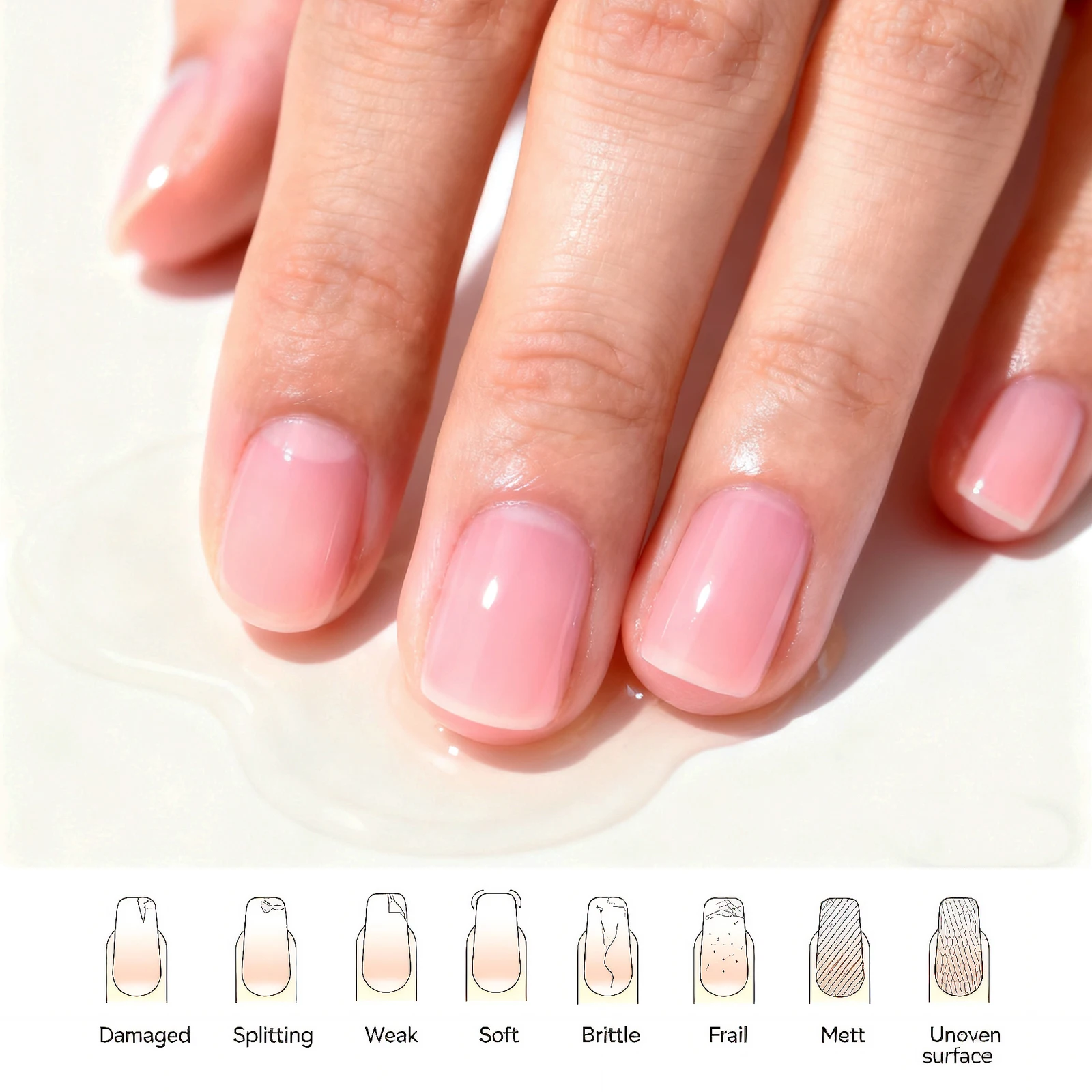 2 szt. Zestaw wzmacniający paznokcie Głęboko nawilża i rozjaśnia paznokcie, używany do naprawy zniszczonych, popękanych, złamanych paznokci, utrzymując ich zdrowie