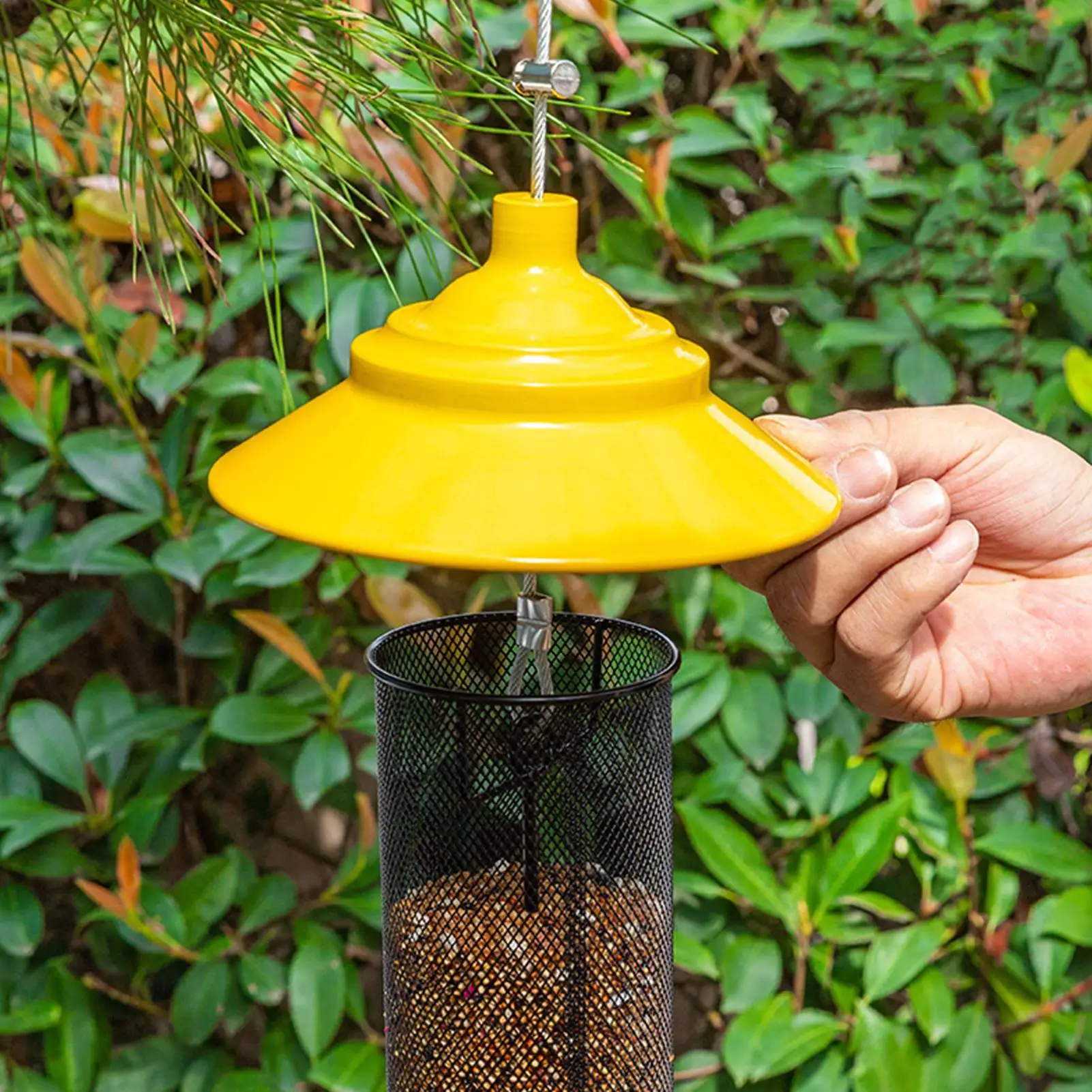 

Кормушки Finch для улицы, металлическая сетка, контейнер для еды, трубка с подносом, кормушки для диких птиц для двора, патио, балкона, крыльца, дерева, забор