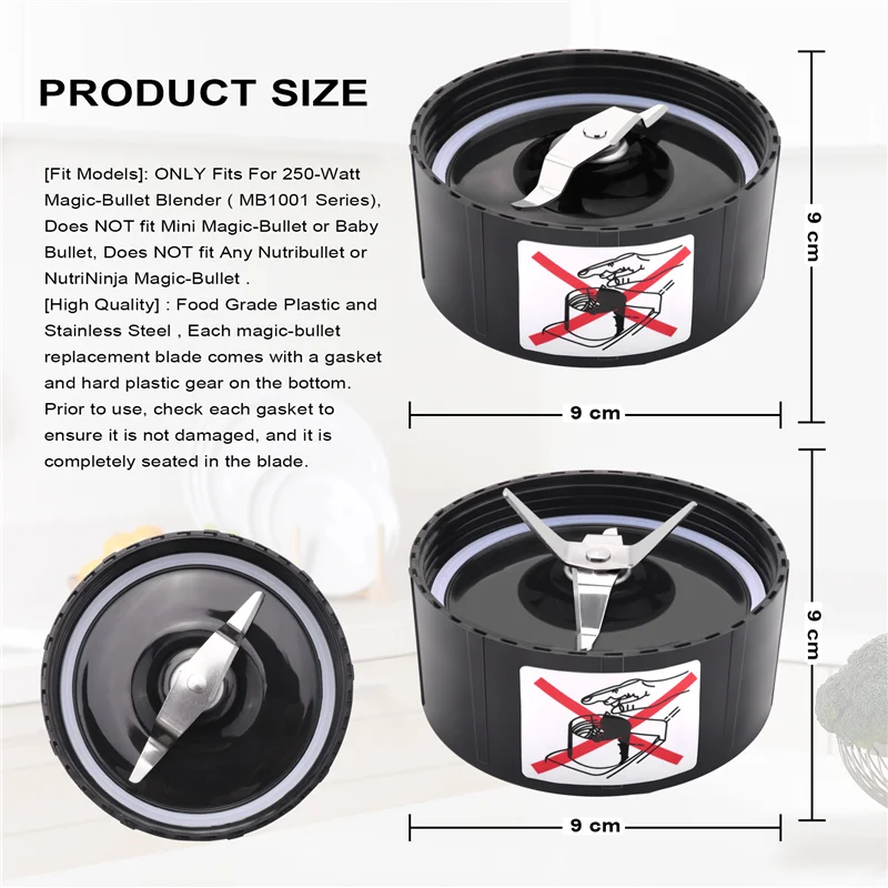 A60T New Cross & Flat Shaver Blades Replacement Part For MB1001 Magic Bullet 250W Blender Blades Mixer Accessories