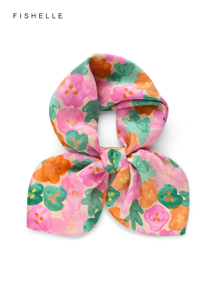 Nuevo 100% bufanda de seda auténtica crepé de chine chal fino bufanda cuadrada corbata señora regalo de lujo diadema de alta calidad pañuelo hijab