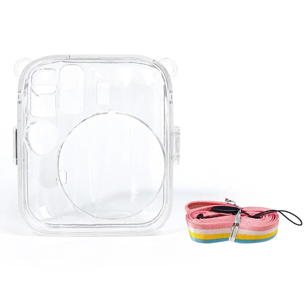 Rainbow Strap Instant Camera Case Anti Scratch Shockproof Protective Cover Clear Crystal for Fujifilm Instax Mini 13