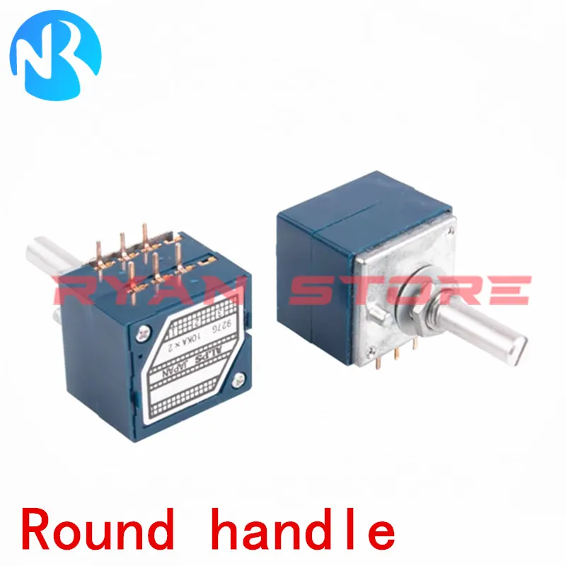 1PCS 100% NEW RK27 5KA 10KA 20KA 50KA 100KA 250KA 500KA Double Volume Potentiometer Dual 6Pin Plum/Round Handle Rotary Switch