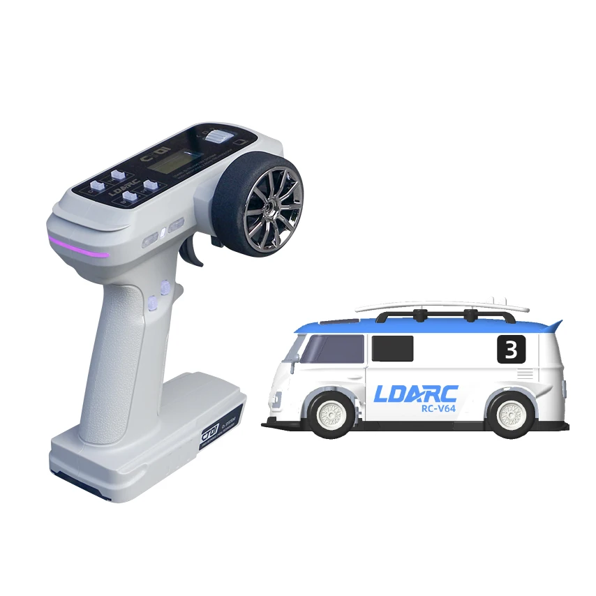 LDARC V64 RTR/BNR 1/64 MINI RC Auto Afstandsbediening Model Elektrische Auto 2.4GHz CT01 zender Volwassenen kinderen Speelgoed Tafelblad Speelgoed