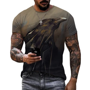 Krähe Crow Bird Giraffe 3D Print Sommer Männer O-Neck T-Shirt lässige gelegentliche übergroße T-Shirt Tops Mode T-Shirts Männer Kleidung 8 Hauptverkäufe Crow Shirt - №6