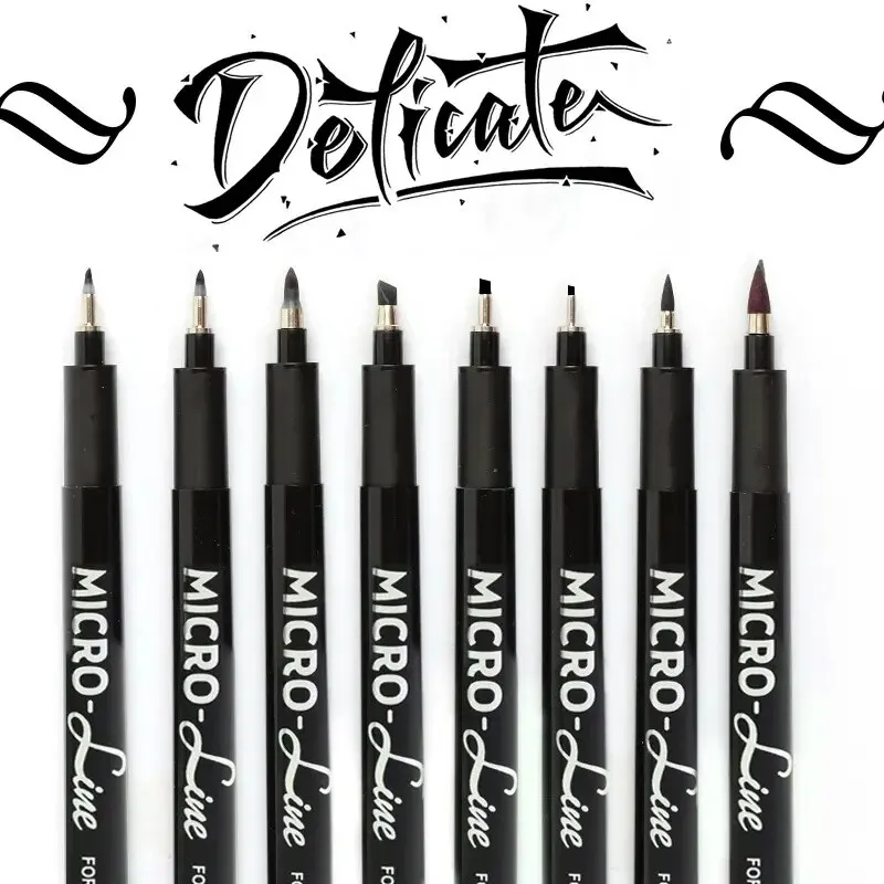 Hand Lettering Pens, Calligraphy Brush Pen, Pigment Liner Micron Pen Black Markers Set for Artist Sketch, Technical, Beginners