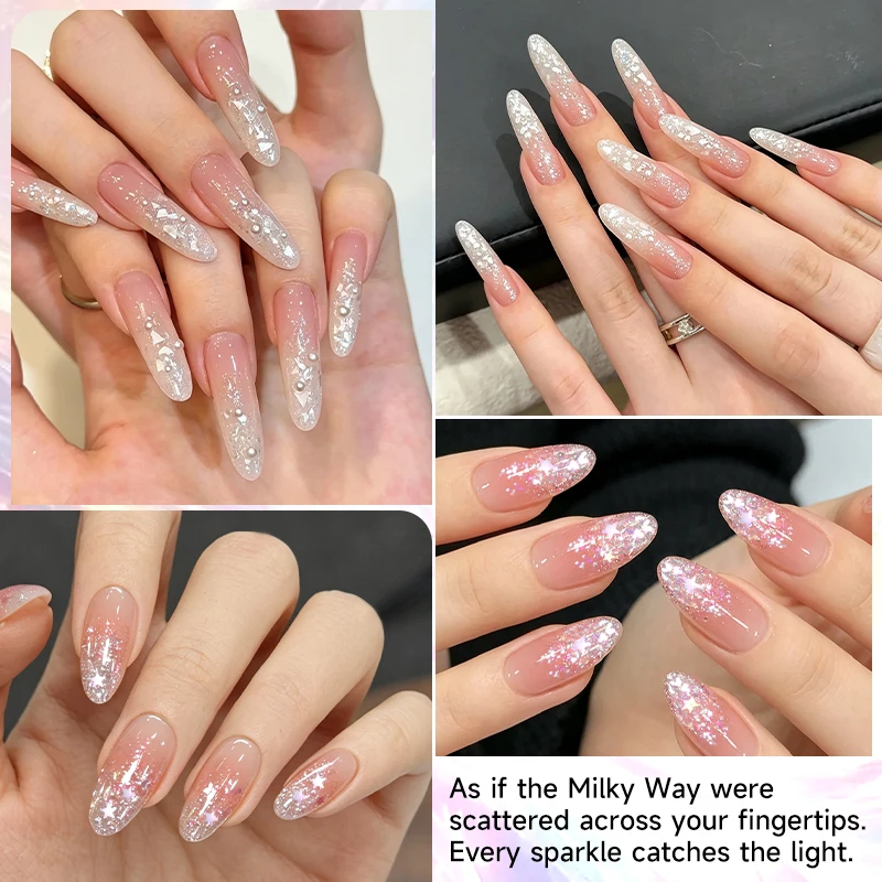 UR SUGAR 5ml Prisma-Glitzer-Gel Reflektierende Flocken Muschel Herz Schmetterling Pailletten Nagelgel Maniküre Soak-Off UV LED Gel Nagellack – Detail 5