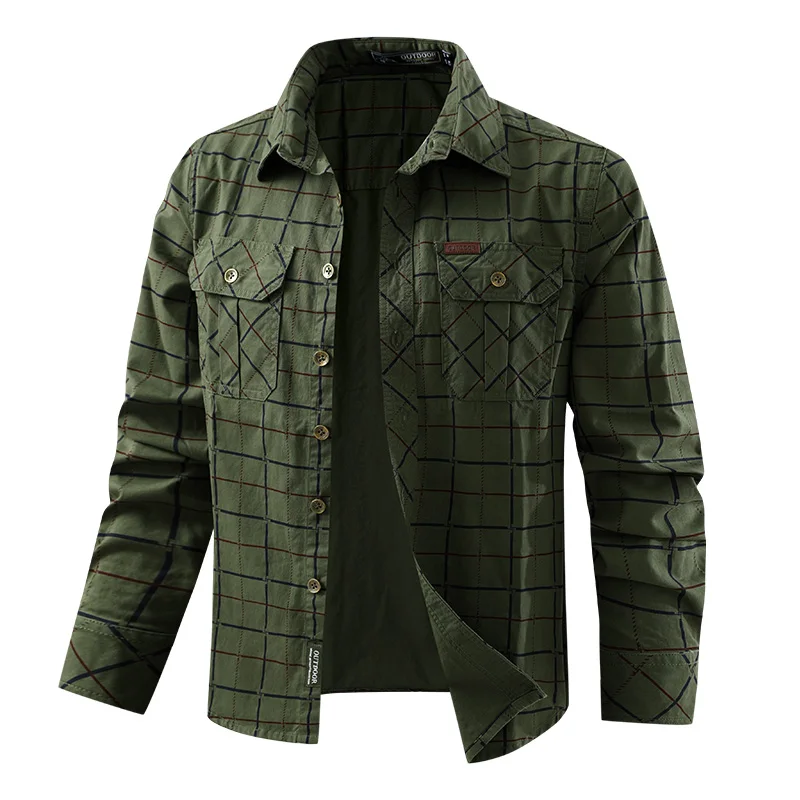 

Новая мужская рубашка в клетку из чистого хлопка, тонкая, свободного кроя, больших размеров, для весны и осени, для мужчин среднего возраста