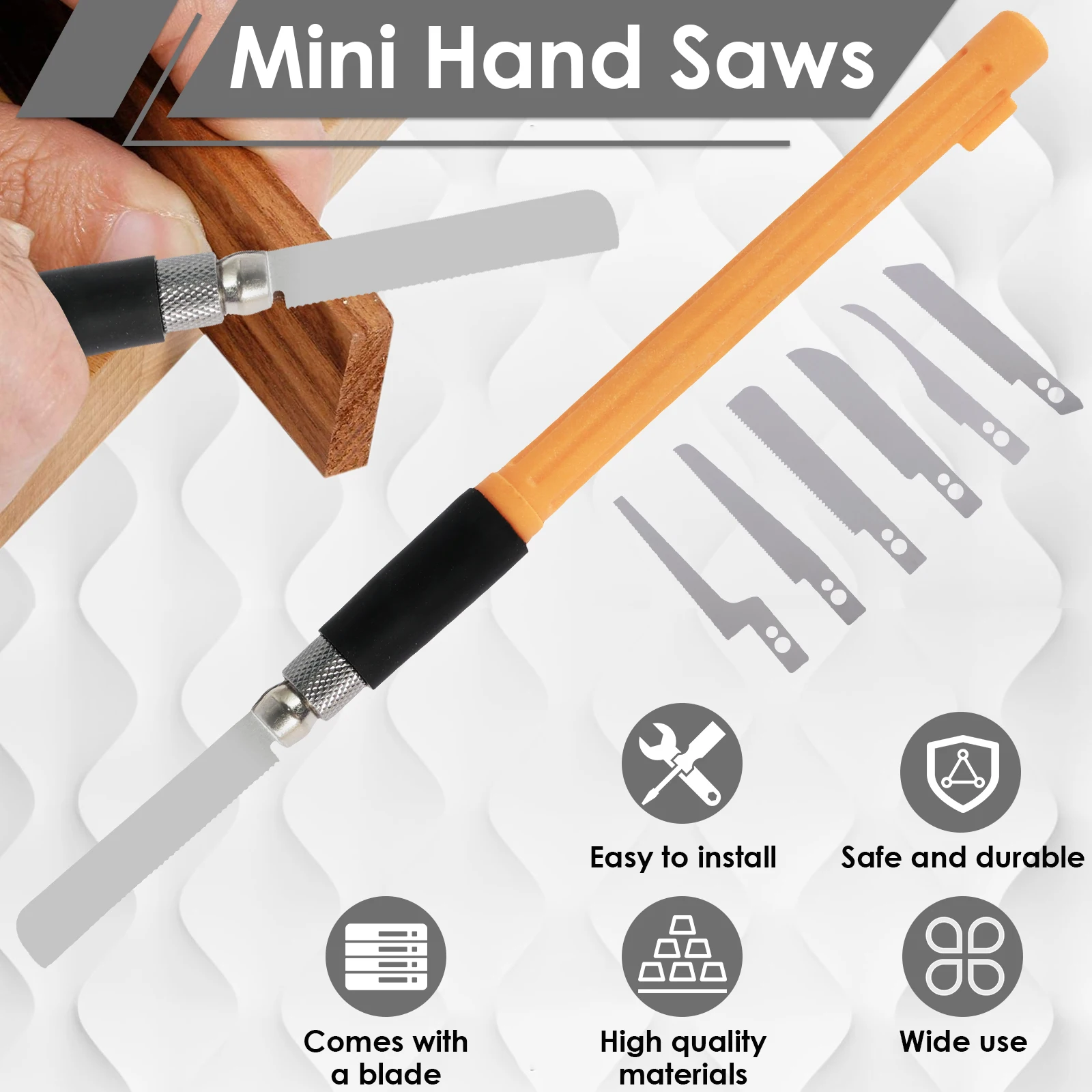 Mini Hand Saw With 8pcs Blades Metal Craft DIY Model Tools Craft Hobby Modeling Blades with Handle Hand Saw For Wood PVC Cutter