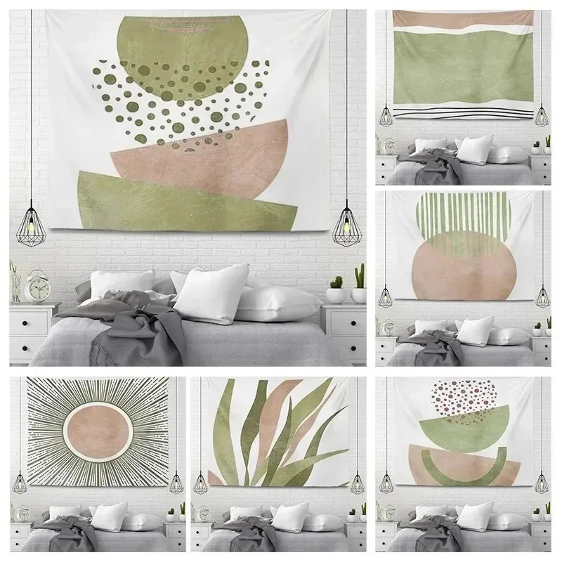 Simple Line Plant Wall Decor Tapestry Home Living Room Tapestry