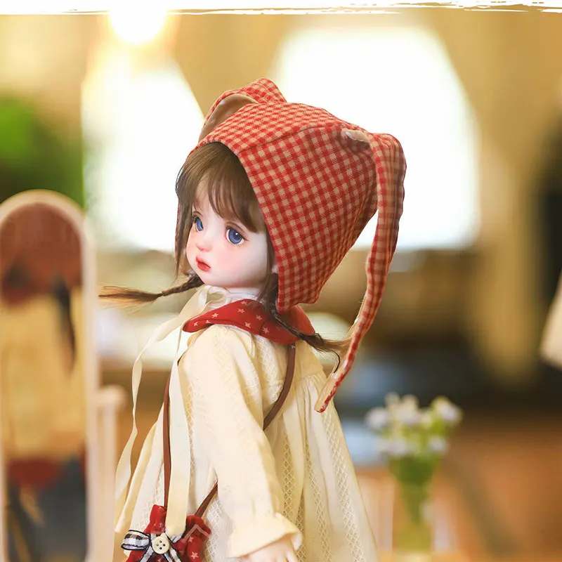 1/6 Bjd ملابس دمى اليدوية موضة لطيف قبعة طويلة الأكمام اللون كتلة اثنين زر علوي تنورة قصيرة مجموعة ل Bjd إكسسوارات دمي