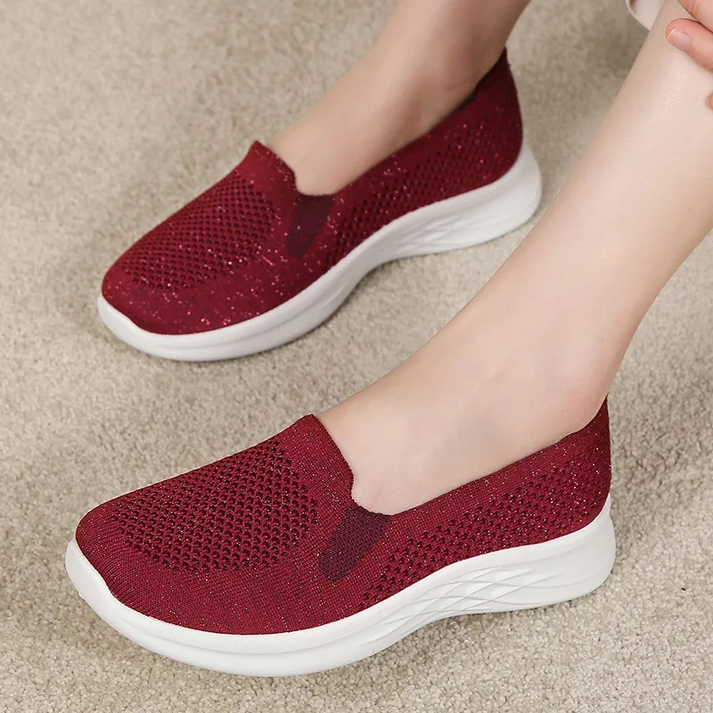 

New Comfortable Soft Bottom Step Sports Leisure Single Shoes for Middle-Aged And Elderly Women Breathable Women's Shoes