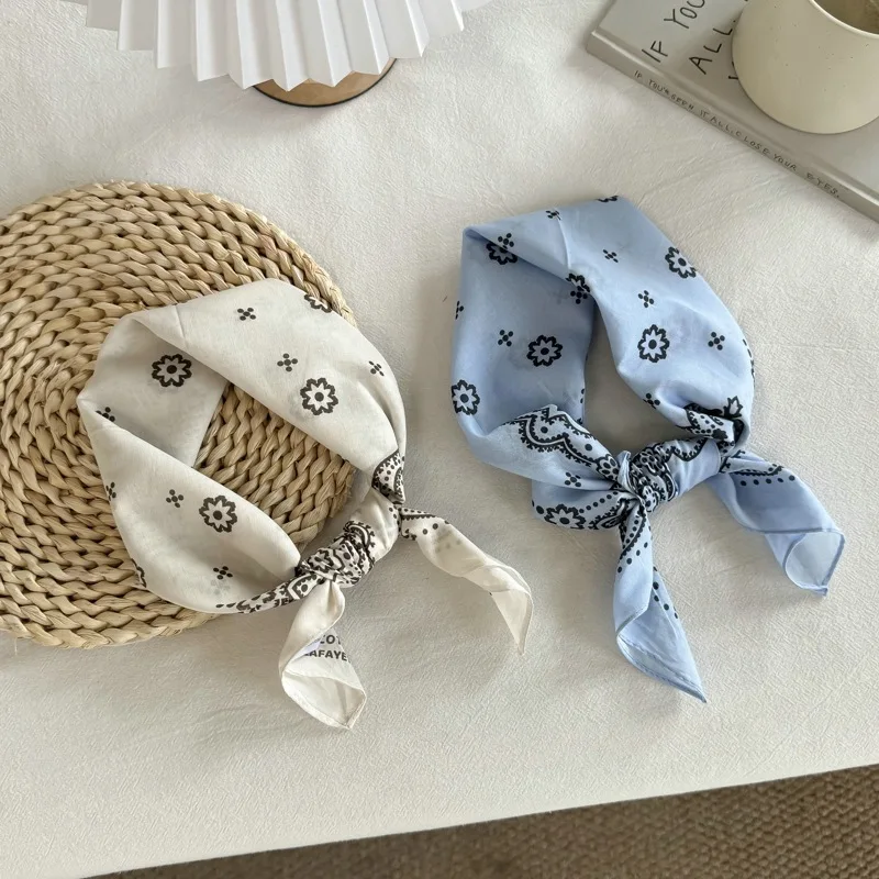 Retro Full-Cotton Kerchief Silk Scarf Women's Spring and Autumn Elegant Shirt Suit Scarf Fashion Tie Waist Scarf