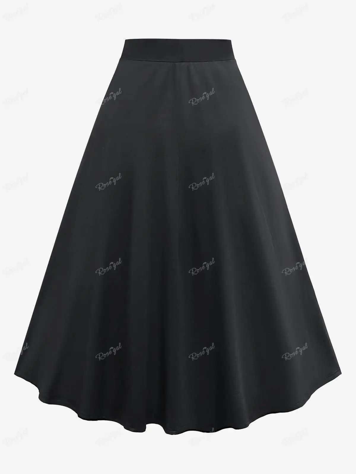 ROSEGAL Plus Size Mesh Skull Bowknot Tied Layered Skirt Gothic High Waist Buckles Midi Skirt Black Women Basics Streetwear Skirt