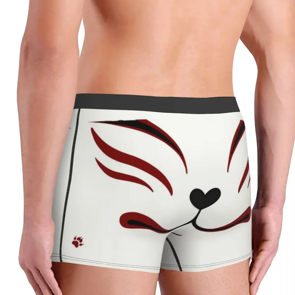 Novidade Kitsune Boxers Fox Shorts para homens, Calcinha Respirável, Cuecas Anime Japonês, Cuecas Cosplay, Roupa Interior