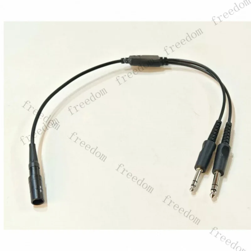 

HJY LEMO 6Pin to Fixed-Wing GA Dual Plug Adapter Cable For BOSE A20 Aviation Headset