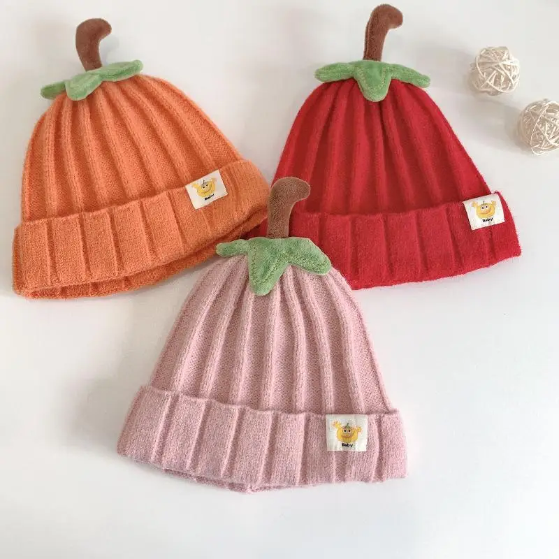Halloween Baby Pumpkin Hat Infant Kids Pumpkin Beanie Cute Knitted Hat Newborn Beanie Baby Boy Girl 5M-3Y Thanksgiving Cap