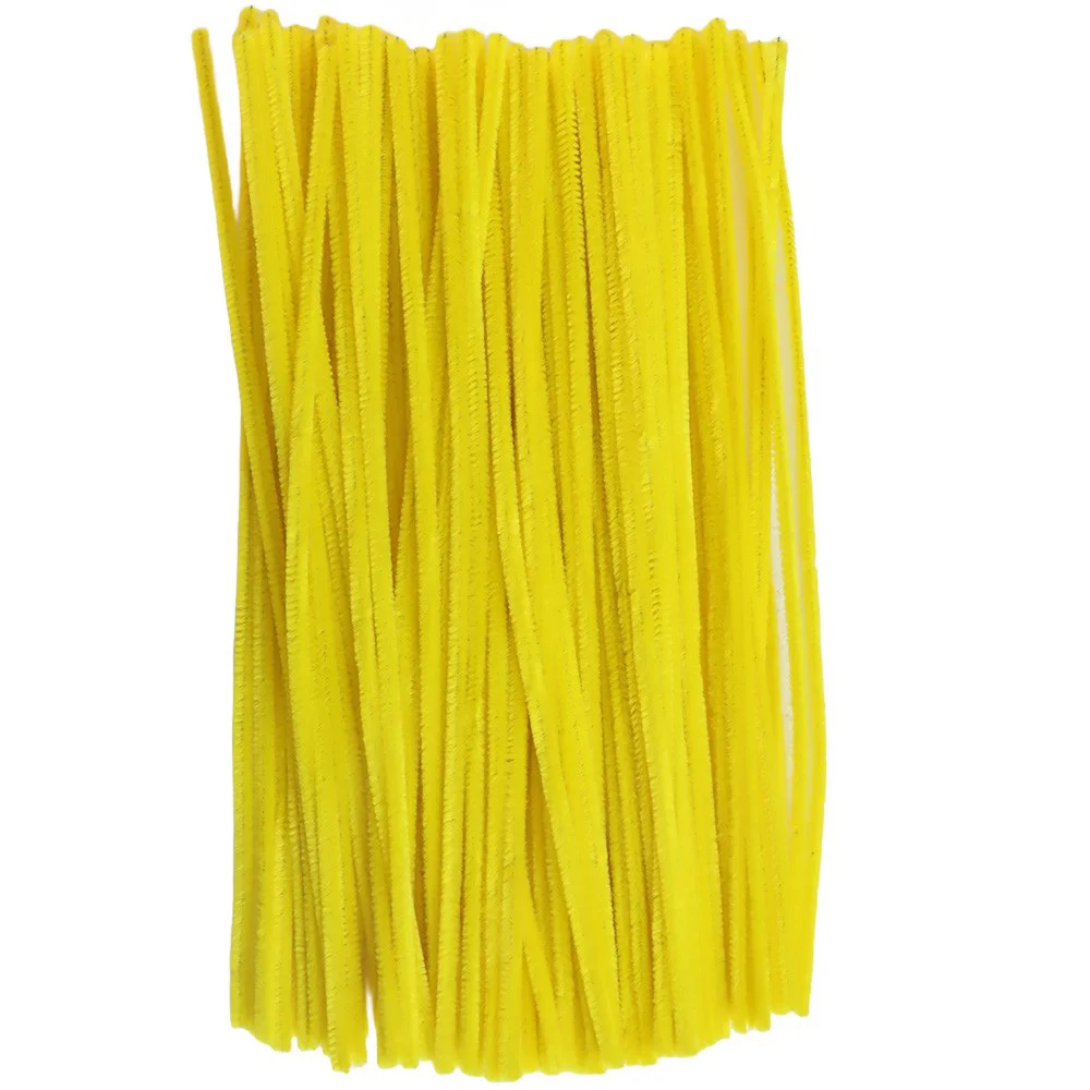 1000pcs Pipe Cleaners Chenille Stem Solid Color Pipe Cleaners Set DIY Arts Crafts Decorations Chenille Stems(Yellow)