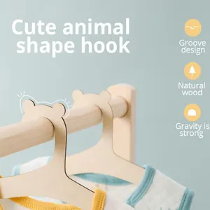 10 Buah Rak Gantungan Kreatif Bayi Gantungan Pakaian Kayu Bayi Dekorasi Kamar Bayi Rumah untuk Anak-anak Hadiah 12 gantungan lucu penjualan terbaik - №