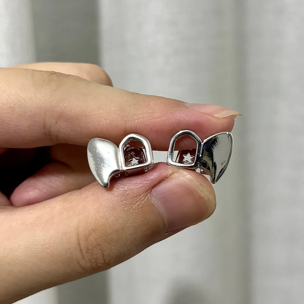 RACHELZ خمر 3 قطعة/المجموعة الجوف الأسنان Grillz الأنياب متماثل لامعة الأسنان قبعات للنساء الرجال المجوهرات هالوين هدية الكريسماس