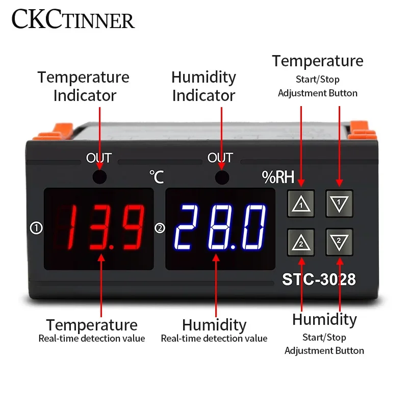 STC-3028 LED Digital Thermostat Temperature Controller Thermoregulator Relay Heating Cooling for Incubator AC 110-220V NTC