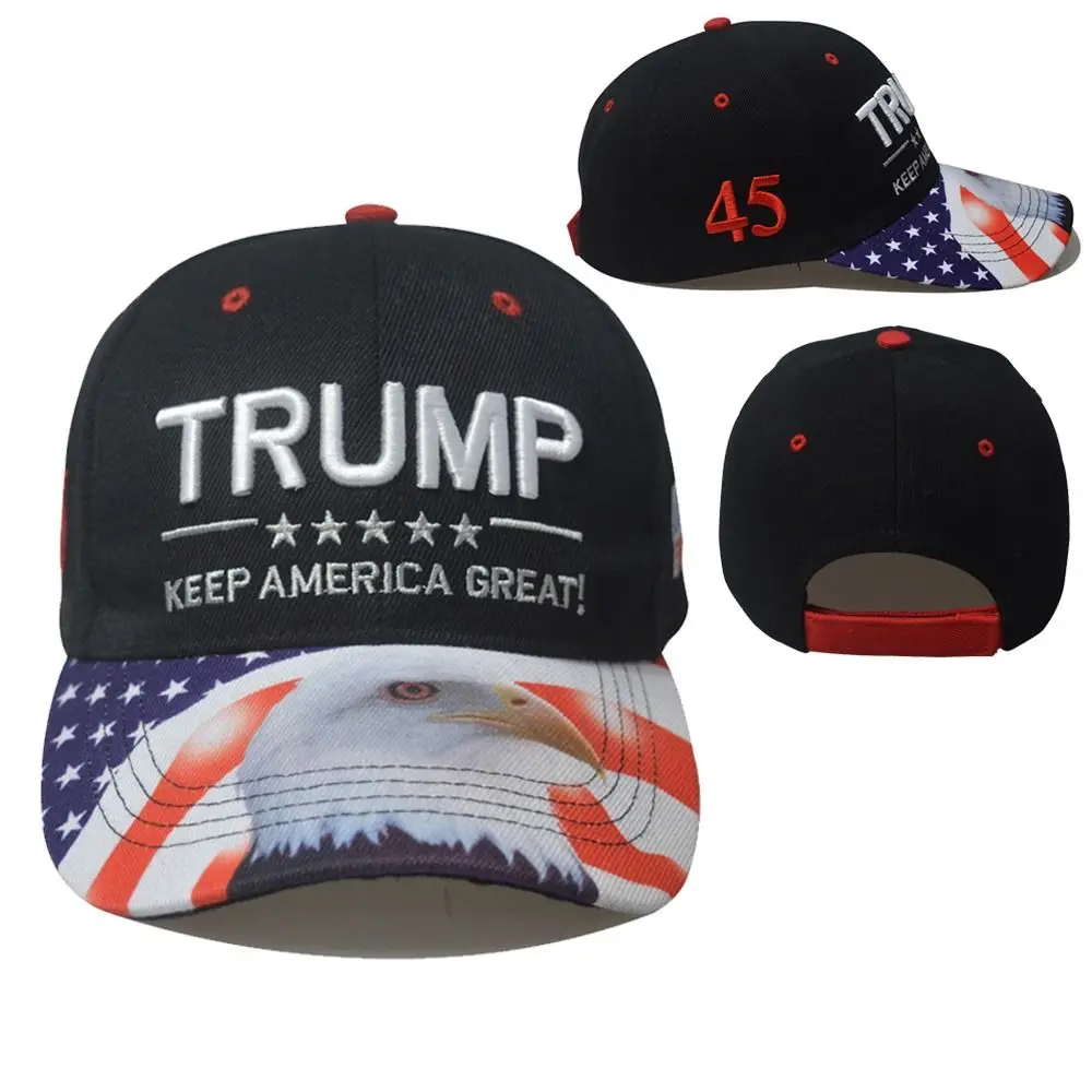 قبعة ترامب جديدة قابلة للتعديل من القطن الواقي من الشمس أنصار ترامب قبعة النسر طباعة قبعات ترامب الرياضية