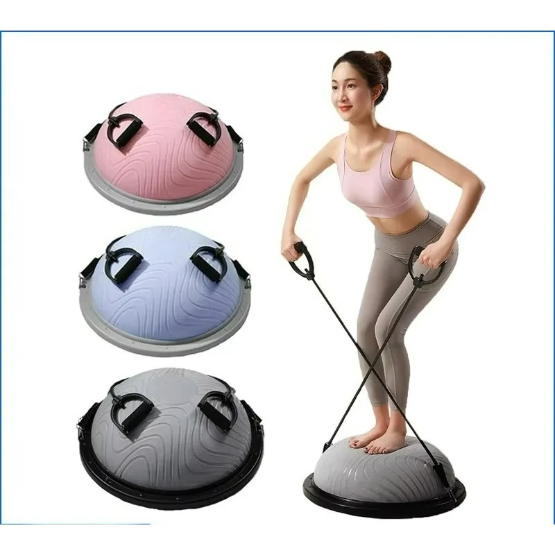 Semi Circular Balance Ball Stable Non Slip Surface Perfect For Home Yoga Practice And Daily Fitness Exercise