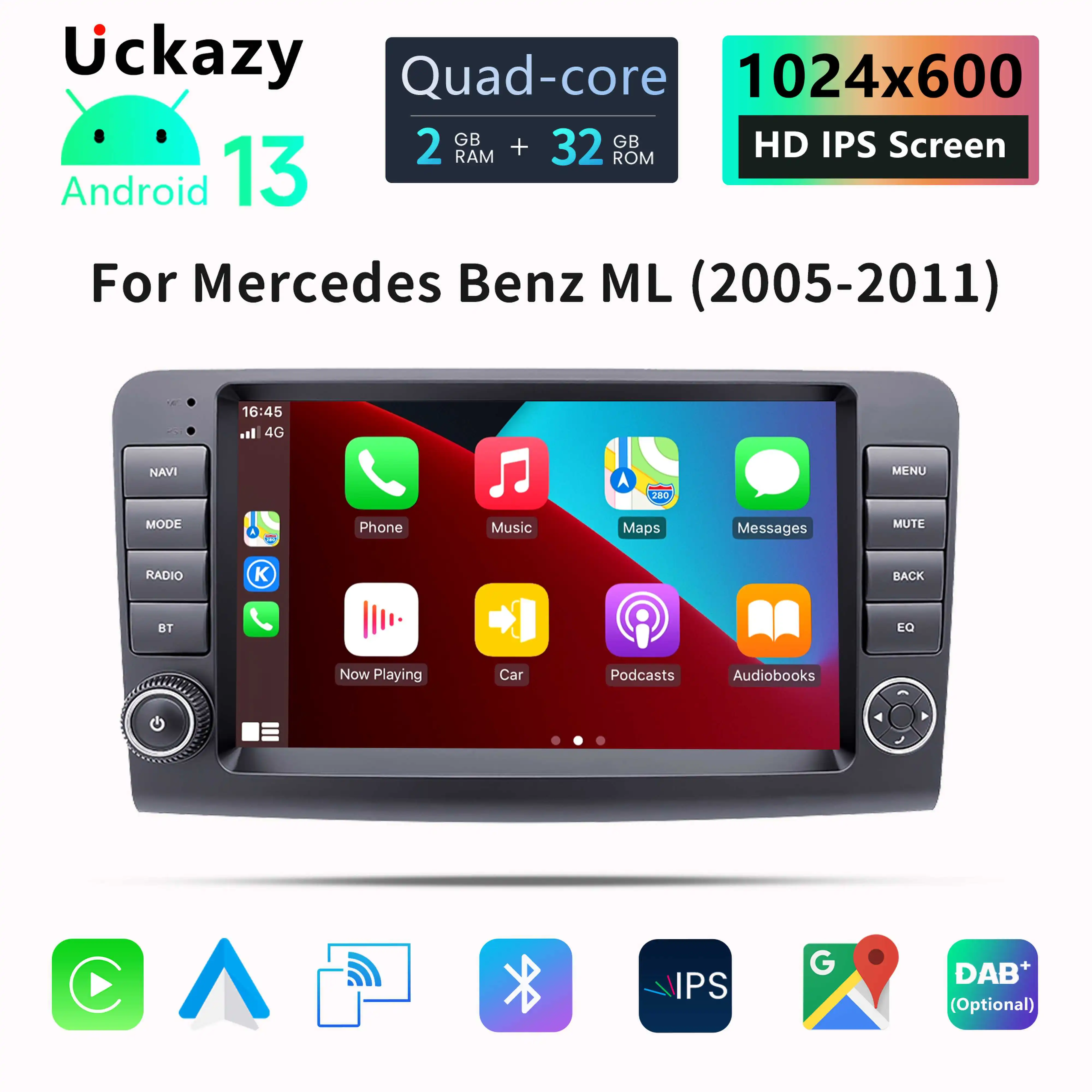 Car Radio For mercodes Benz ML W164 X164 ML350GL500GL320 ML320 GL350 GL350GL450 Multimedia GPS Audio Navigation sttereo Carplay