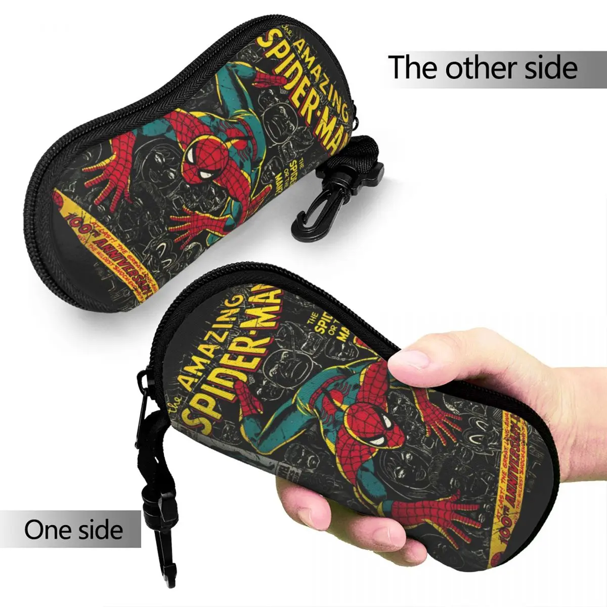 Spider-Man Comic Book Anniversary Glasses Case Men Women Printing Glasses Storage Box Ultra Eye Contacts Case