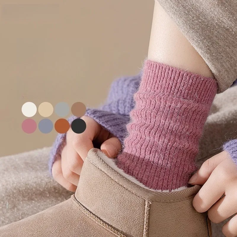 

6 Pairs Women's Wool Cozy Socks Set Fall Winter Warm Floor Thick Socks for Girls Casual Mid-Calf Length Thermal Hot Socks 2025