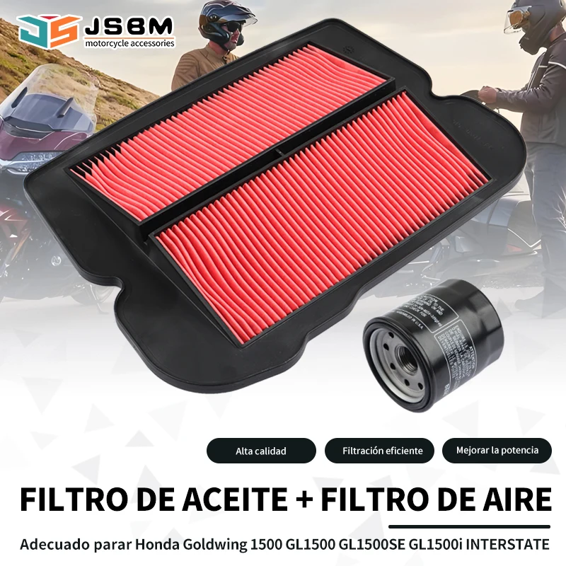 Accesorios para motocicletas JSBM, filtros de aire y aceite para Honda GL1500 GoldWing, GL1500SE, GL1500I, GL1500A, GoldWing, BLACK WIDOW (1988, 1989, 1990, 1991, 1992, 1993, 1994, 1995, 1996, 1997, 1998, 1999 y 2000).