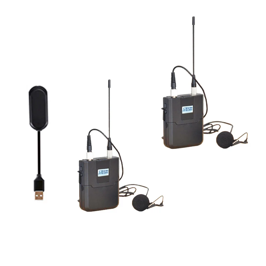 YYHC-Multifunctional 2-channel streaming wireless lapel microphone, suitable for double lapel mobile phone computer