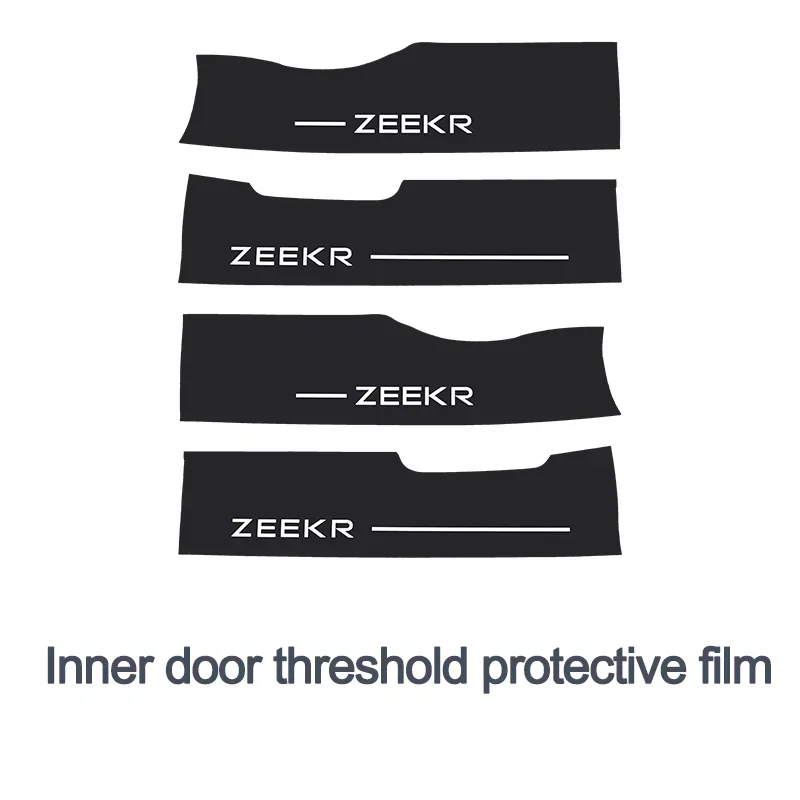 For ZEEKR 001 2021-2023 Leather Car Door Sill Sticker Protection Plate Tailgate Threshold Strip Welcome Pedal Guard Accessories