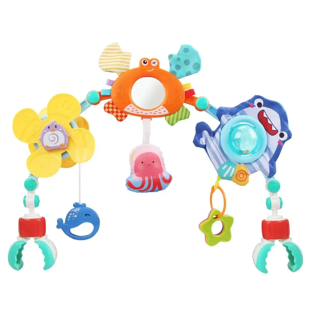 Gemakkelijk Opvouwbare Wieg Hangende Bel Zonnebloem Krab & Haai Baby Interactieve Clip-On Wandelwagen Boog Baby Grijpen Oefening Babybedje