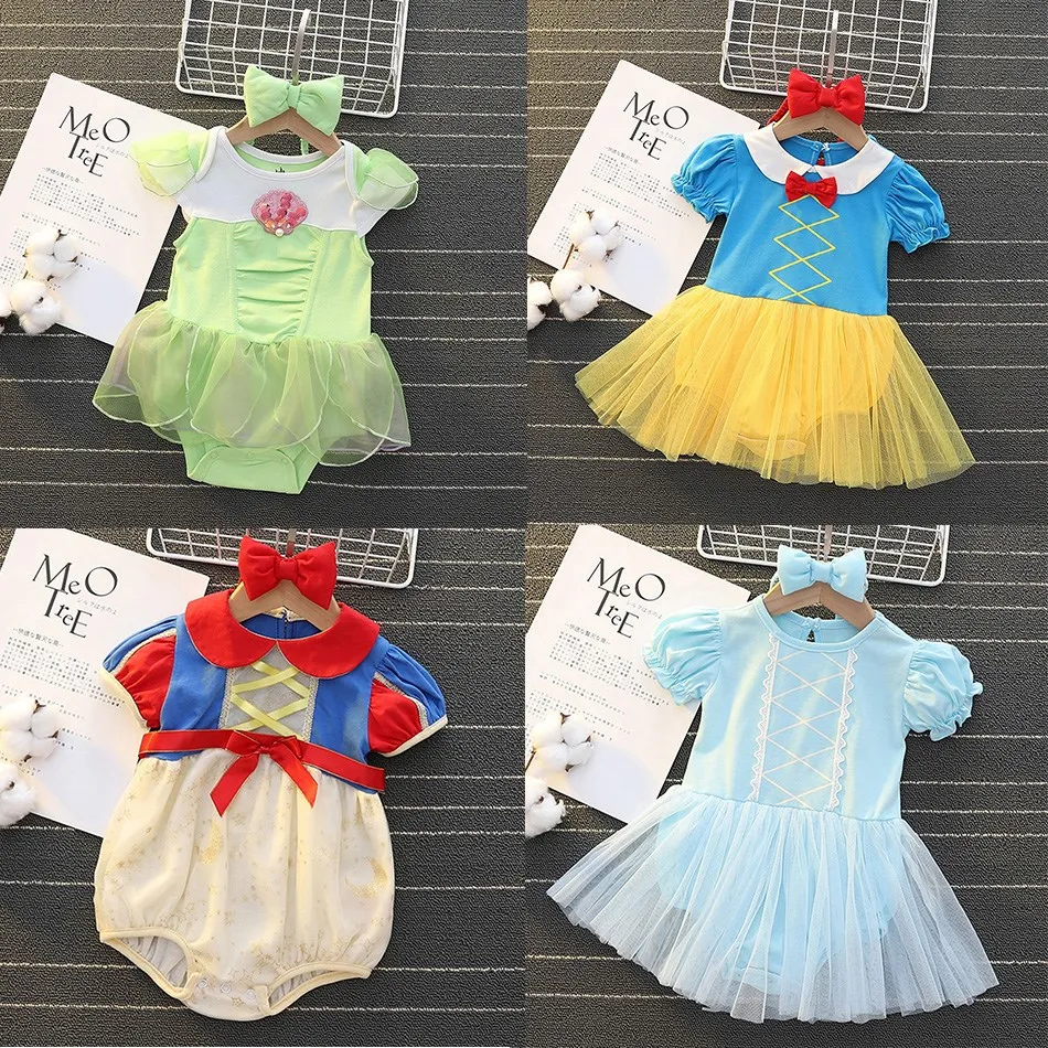 Baby Girl Princess Dress Romper Jumpsuit Suit Dress Headband Toddler Girl Halloween Christmas Costume Newborn Baby Girl Romper