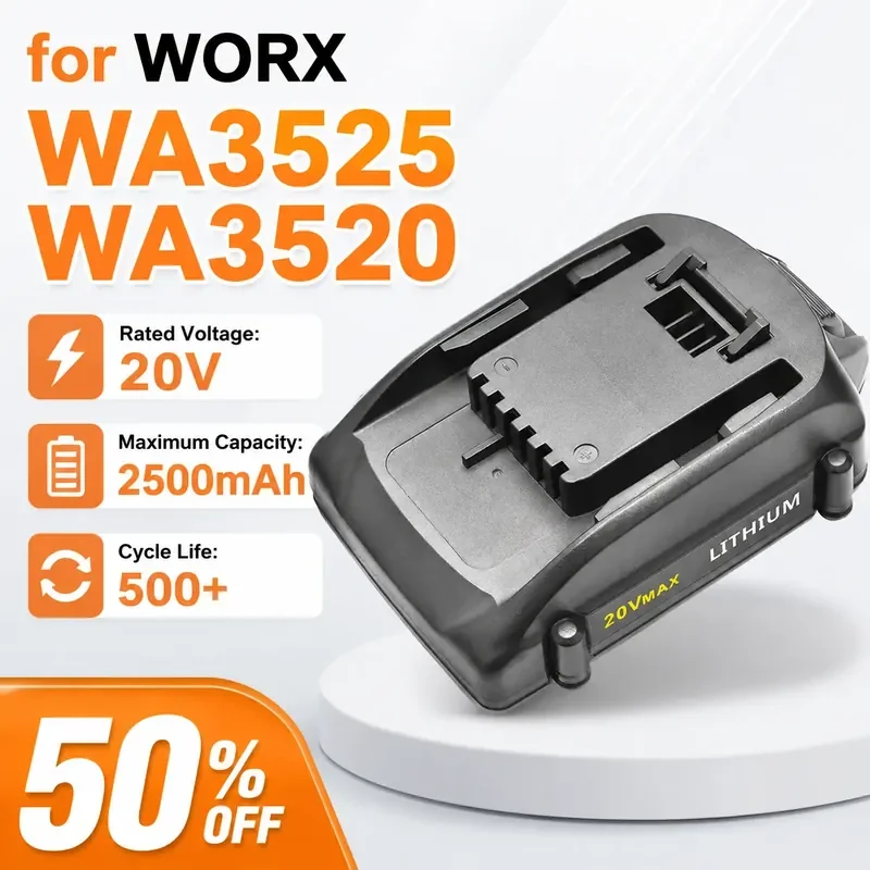 

Battery for Work WA3525 WA3520 20V Power Tools Compatible with Cordless Drill
