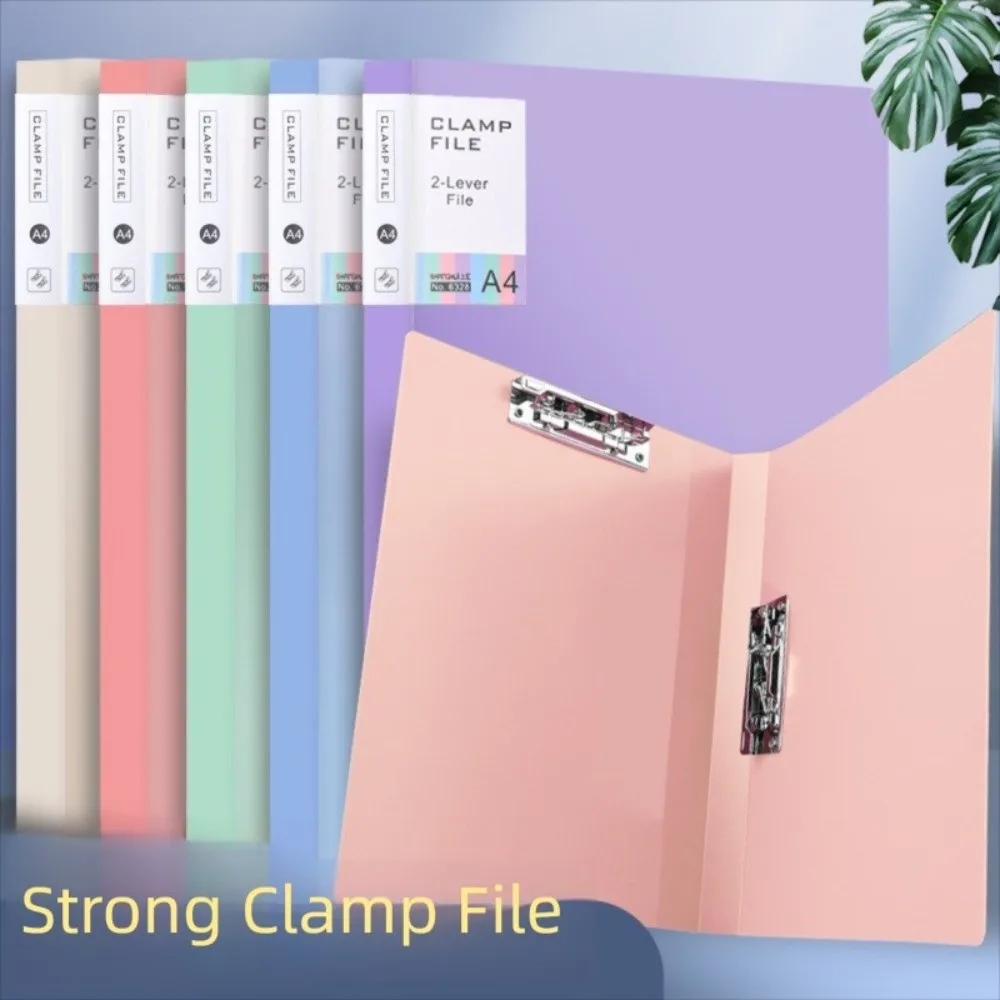 

Transparent File Folders Double Clip Thickened Document Organizer Single Clip Electroplated Office Supplies Exam Paper Storage